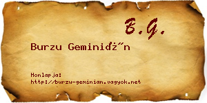 Burzu Geminián névjegykártya
